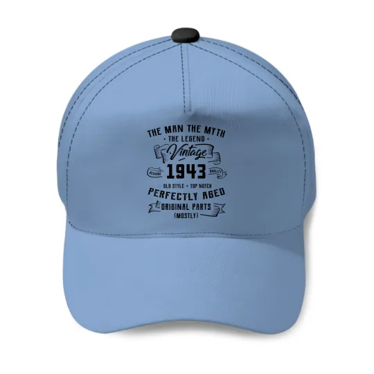 Mens Man Myth Legend 1943 80th Birthday Gift For 80 Years Old Baseball Caps